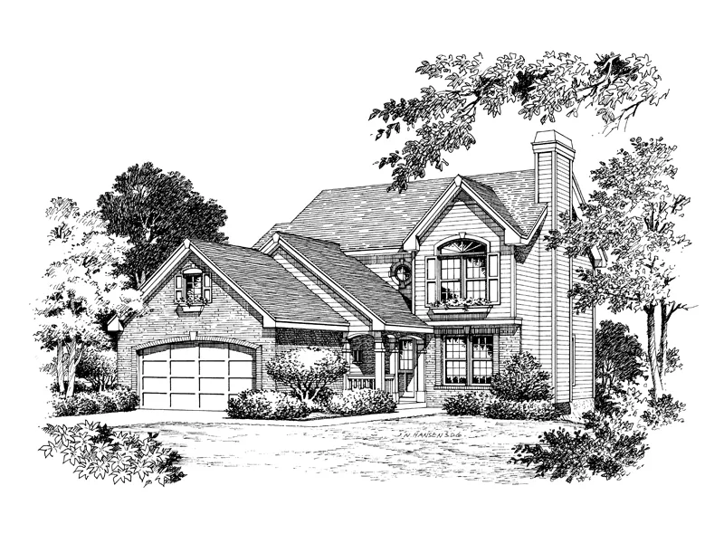 Traditional House Plan Front Image of House - Ashley Park Narrow Lot Home 007D-0054 - Search House Plans and More