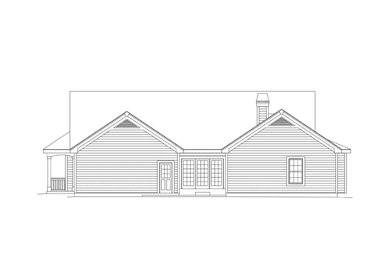 Rustic House Plan Rear Elevation - Summerset Country Home 007D-0055 - Shop House Plans and More