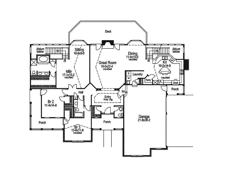 Ranch House Plan First Floor - Simon Ranch Home 007D-0056 - Shop House Plans and More