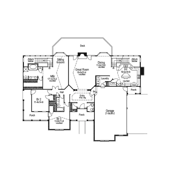 Mountain House Plan First Floor - Simon Ranch Home 007D-0056 - Shop House Plans and More