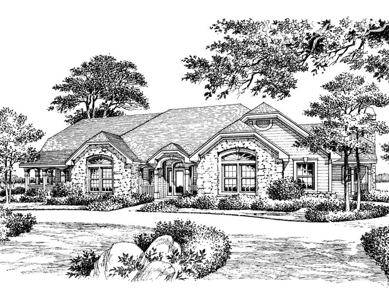 Ranch House Plan Front Image of House - Simon Ranch Home 007D-0056 - Shop House Plans and More