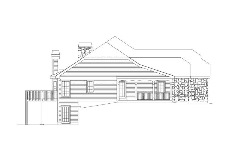 Ranch House Plan Left Elevation - Simon Ranch Home 007D-0056 - Shop House Plans and More