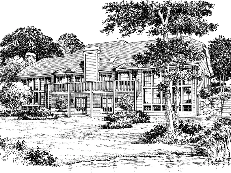 Ranch House Plan Rear Image of House - Simon Ranch Home 007D-0056 - Shop House Plans and More
