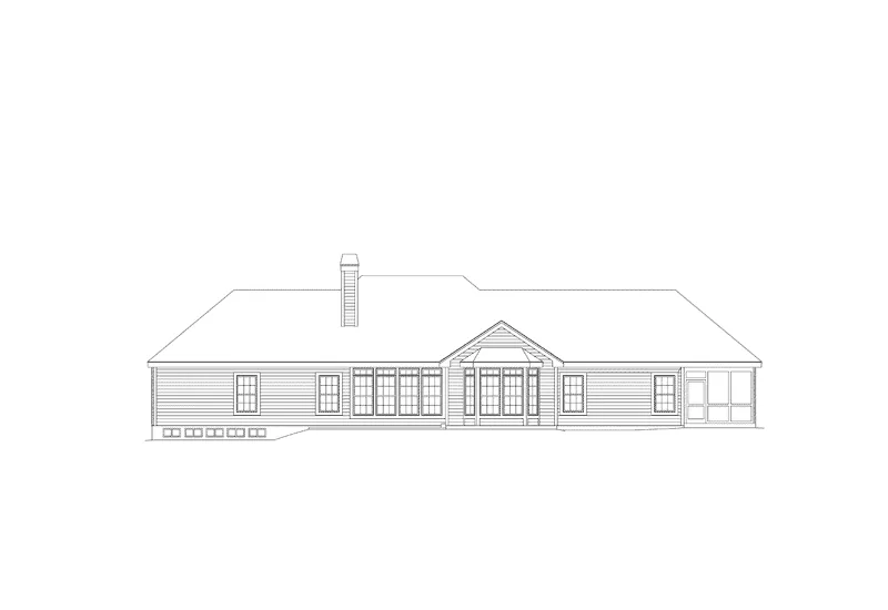 Traditional House Plan Rear Elevation - Glenview Ranch Home 007D-0057 - Search House Plans and More