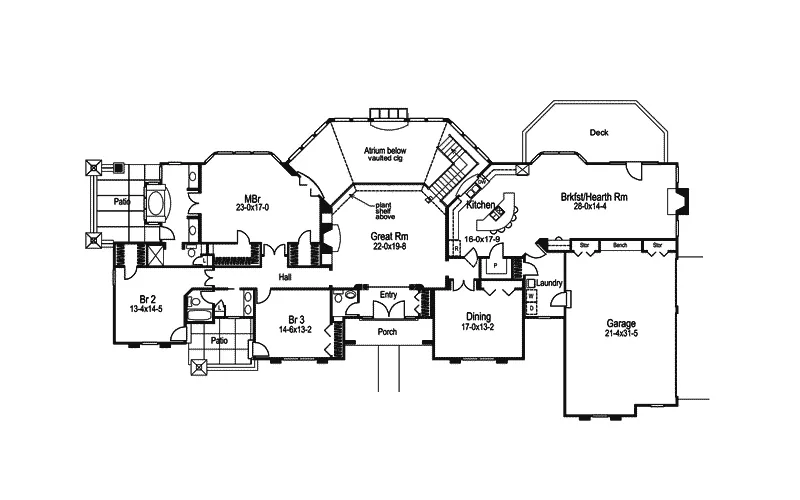Luxury House Plan First Floor - Oasis Luxury Sunbelt Home 007D-0058 - Shop House Plans and More
