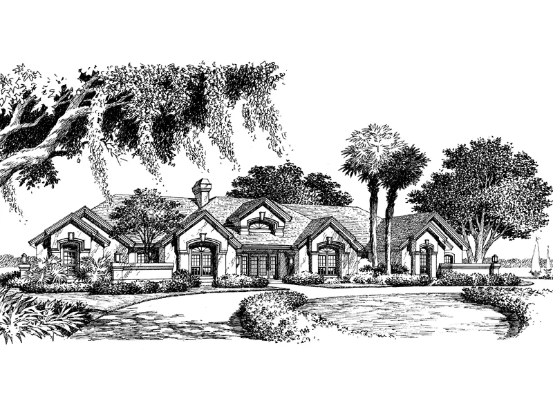 Luxury House Plan Front Image of House - Oasis Luxury Sunbelt Home 007D-0058 - Shop House Plans and More