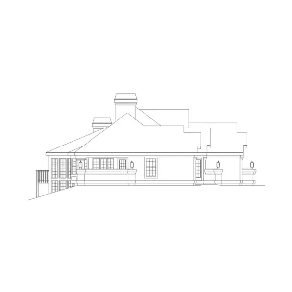 Ranch House Plan Left Elevation - Oasis Luxury Sunbelt Home 007D-0058 - Shop House Plans and More