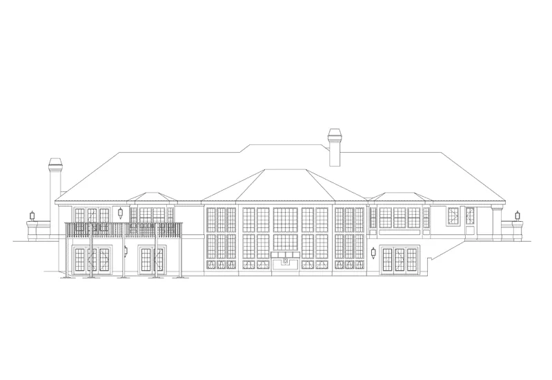 Florida House Plan Rear Elevation - Oasis Luxury Sunbelt Home 007D-0058 - Shop House Plans and More