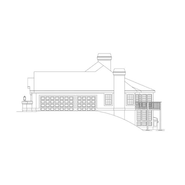 Ranch House Plan Right Elevation - Oasis Luxury Sunbelt Home 007D-0058 - Shop House Plans and More