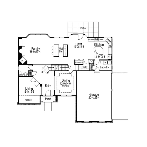 Traditional House Plan First Floor - Chadington Luxury Home 007D-0059 - Search House Plans and More