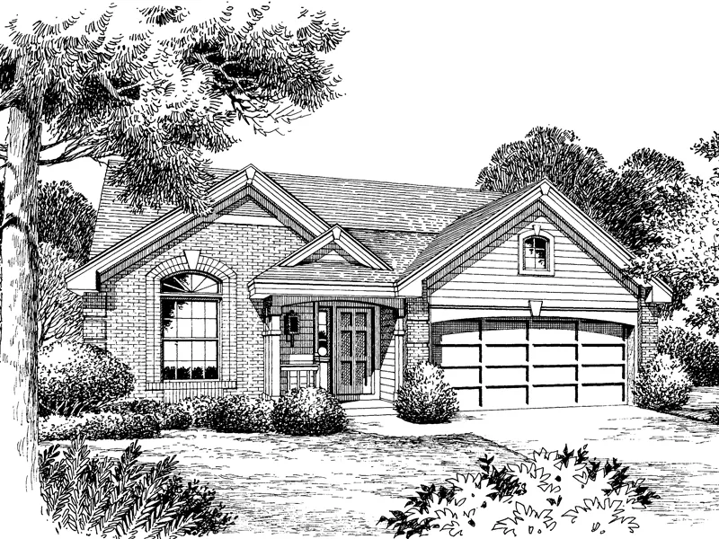 Traditional House Plan Front Image of House - Ashmont Woods Ranch Home 007D-0060 - Search House Plans and More