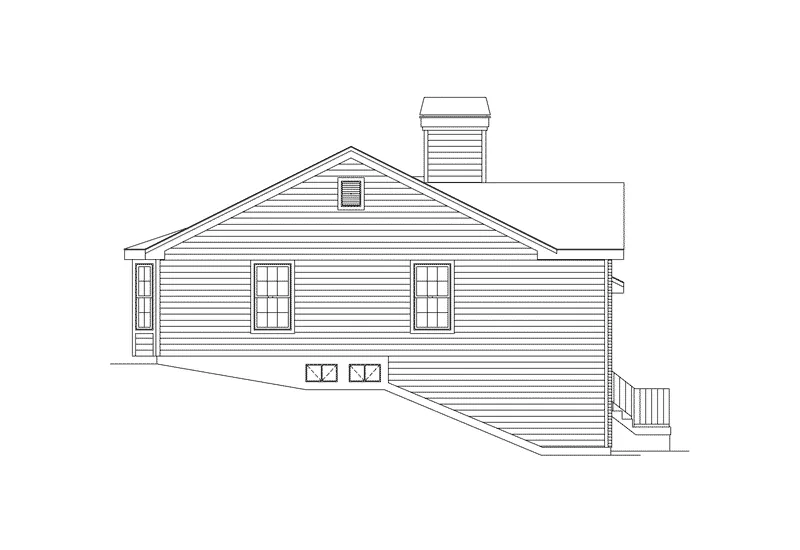 Ranch House Plan Left Elevation - Hillbriar Traditional Home 007D-0061 - Search House Plans and More