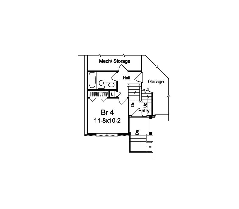 Traditional House Plan Lower Level Floor - Hillbriar Traditional Home 007D-0061 - Search House Plans and More