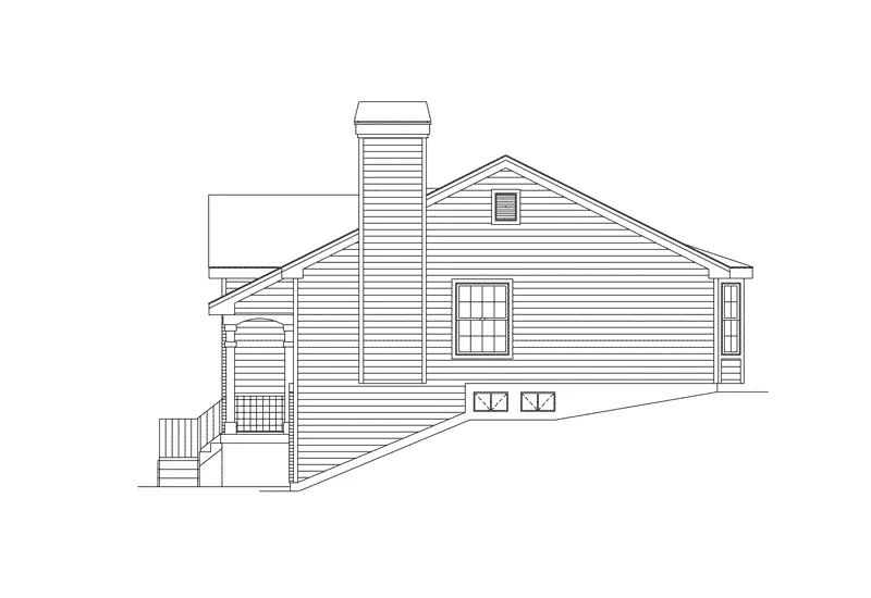 Ranch House Plan Right Elevation - Hillbriar Traditional Home 007D-0061 - Search House Plans and More