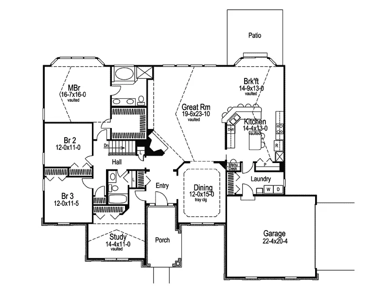 Neoclassical House Plan First Floor - Carlston Ranch Home 007D-0062 - Search House Plans and More