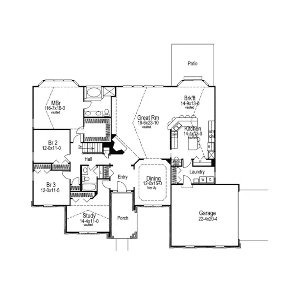 Neoclassical House Plan First Floor - Carlston Ranch Home 007D-0062 - Search House Plans and More