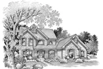 Traditional House Plan Front Image of House - Chasepark Luxury Brick Home 007D-0063 - Search House Plans and More