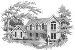 Colonial House Plan Front Image of House - Summervale Country Home 007D-0064 - Shop House Plans and More