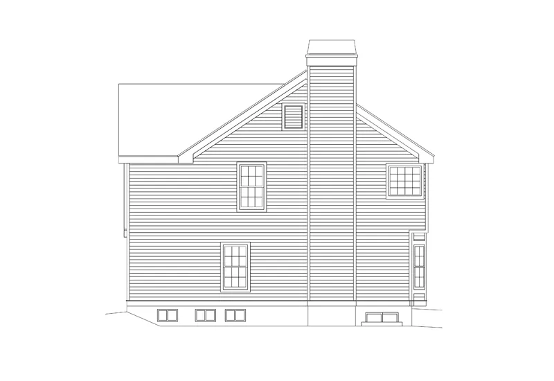 Colonial House Plan Right Elevation - Summervale Country Home 007D-0064 - Shop House Plans and More