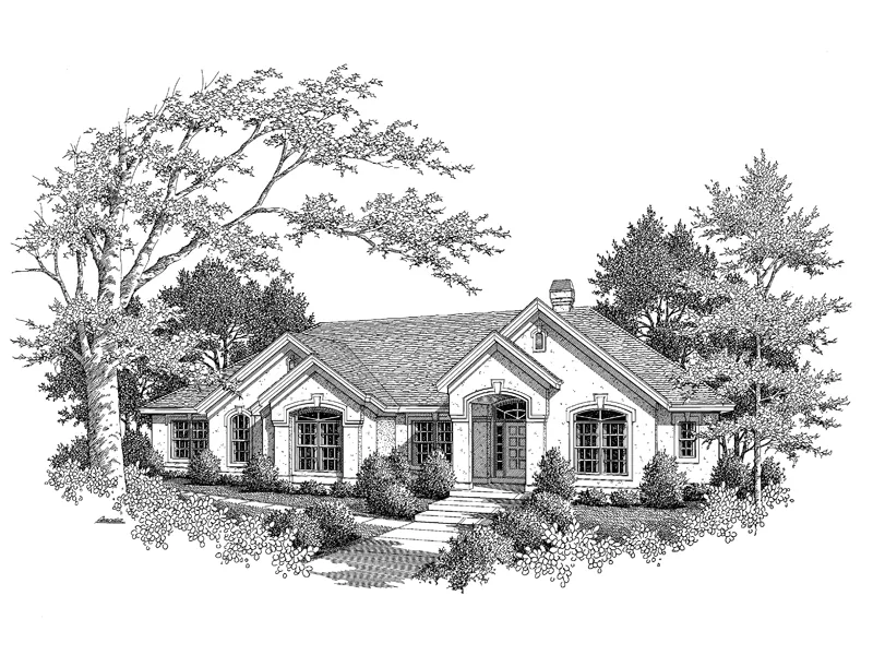 Ranch House Plan Front Image of House - Santa Jenita Sunbelt Home 007D-0066 - Shop House Plans and More