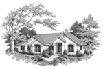 Ranch House Plan Front Image of House - Santa Jenita Sunbelt Home 007D-0066 - Shop House Plans and More