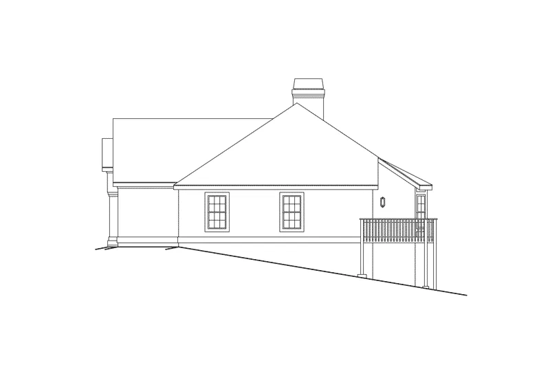 Ranch House Plan Left Elevation - Santa Jenita Sunbelt Home 007D-0066 - Shop House Plans and More