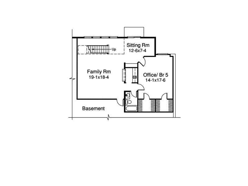 Ranch House Plan Lower Level Floor - Santa Jenita Sunbelt Home 007D-0066 - Shop House Plans and More