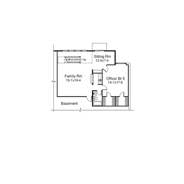 Ranch House Plan Lower Level Floor - Santa Jenita Sunbelt Home 007D-0066 - Shop House Plans and More