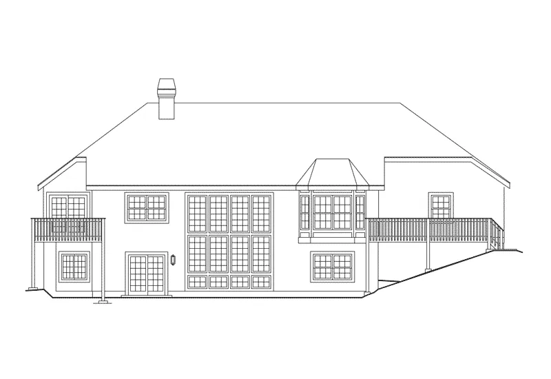 Sunbelt House Plan Rear Elevation - Santa Jenita Sunbelt Home 007D-0066 - Shop House Plans and More