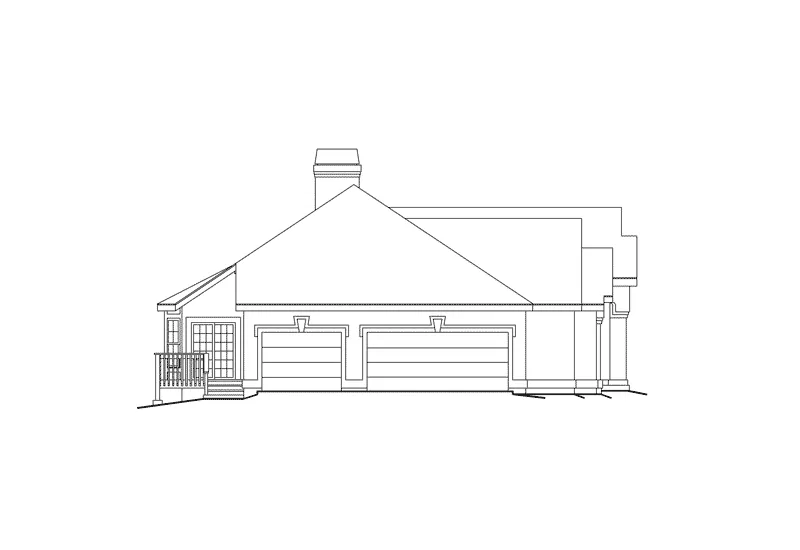 Ranch House Plan Right Elevation - Santa Jenita Sunbelt Home 007D-0066 - Shop House Plans and More