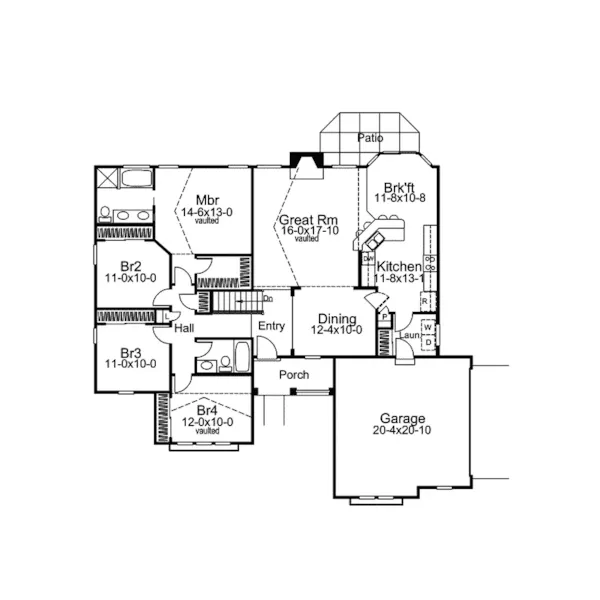 Ranch House Plan First Floor - Brookmont Country Home 007D-0067 - Search House Plans and More