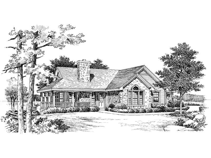 Lake House Plan Front Image of House - Summerview Atrium Cottage Home 007D-0068 - Shop House Plans and More