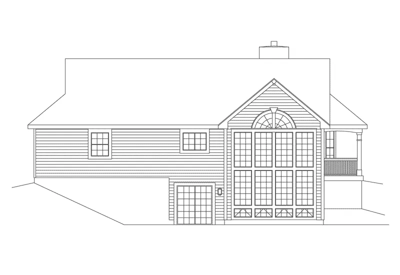 Vacation House Plan Rear Elevation - Summerview Atrium Cottage Home 007D-0068 - Shop House Plans and More