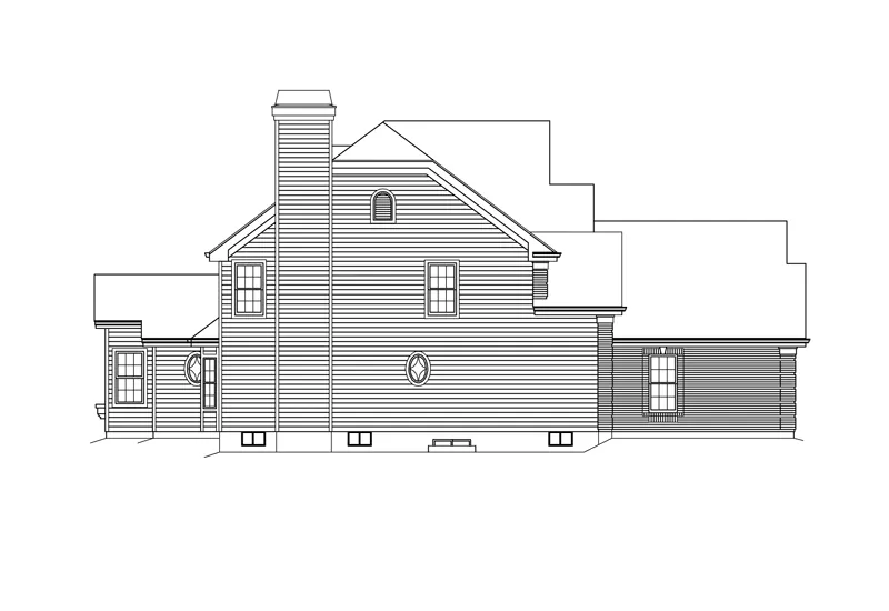 Greek Revival House Plan Left Elevation - Worchester Greek Revival Home 007D-0071 - Shop House Plans and More