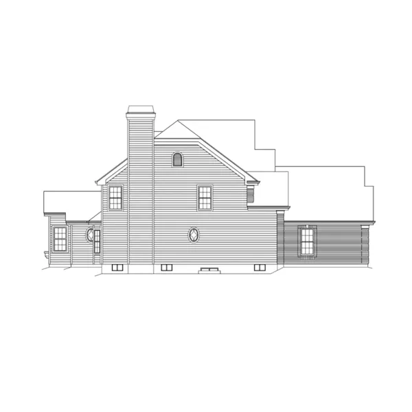 Greek Revival House Plan Left Elevation - Worchester Greek Revival Home 007D-0071 - Shop House Plans and More