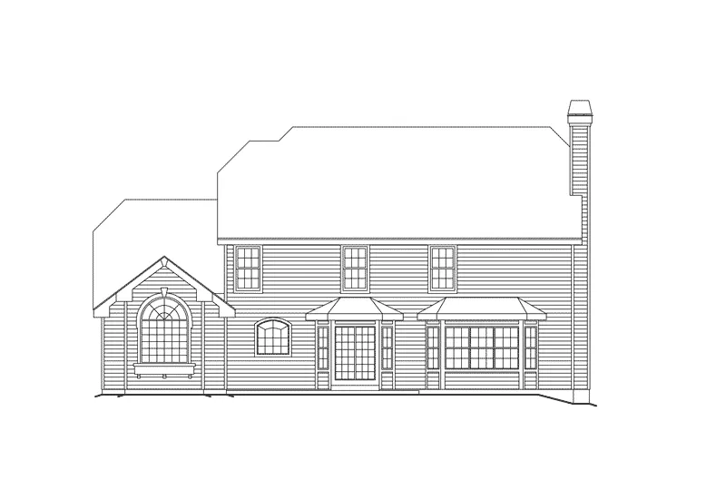 Greek Revival House Plan Rear Elevation - Worchester Greek Revival Home 007D-0071 - Shop House Plans and More
