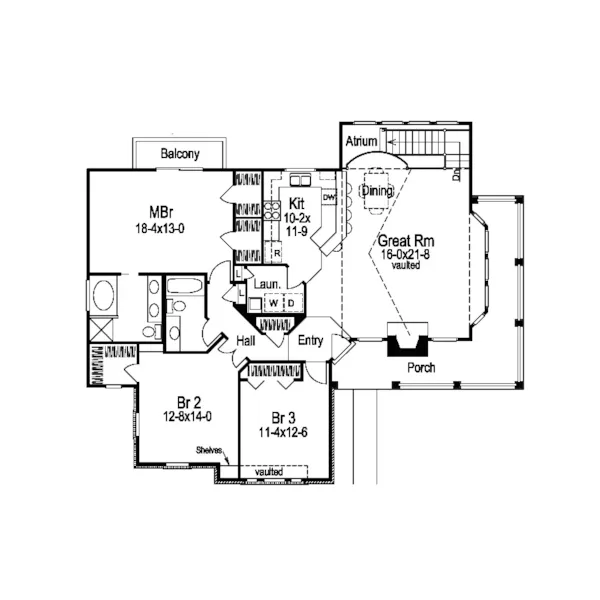 Traditional House Plan First Floor - Deer Ridge Traditional Home 007D-0075 - Search House Plans and More