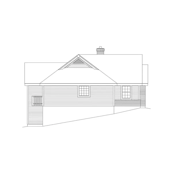 Traditional House Plan Left Elevation - Deer Ridge Traditional Home 007D-0075 - Search House Plans and More