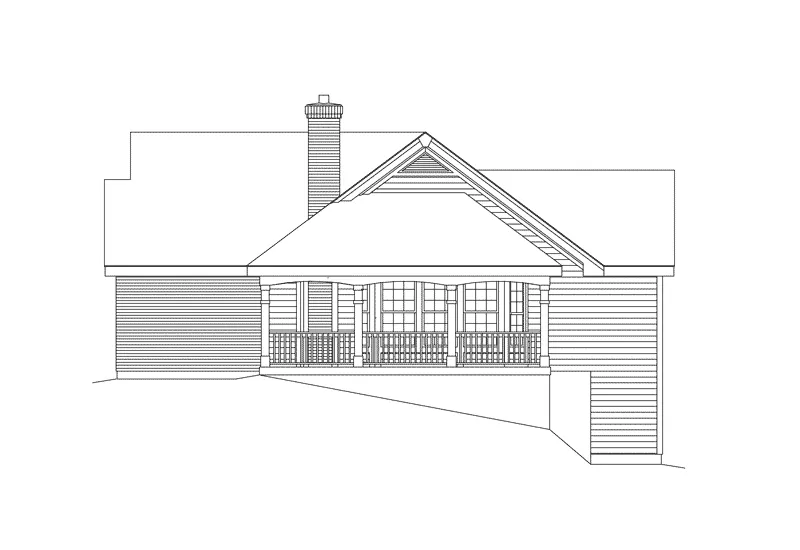 Waterfront House Plan Right Elevation - Deer Ridge Traditional Home 007D-0075 - Search House Plans and More