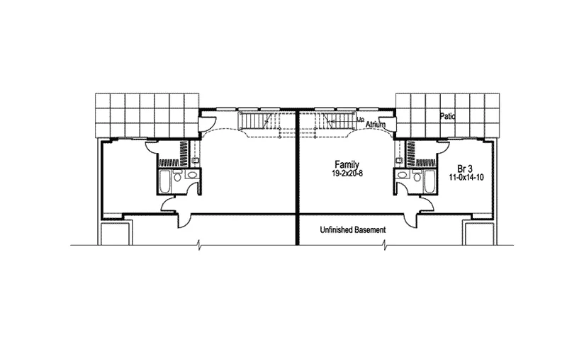 Country House Plan Lower Level Floor - Coral Gables Atrium Duplex Home 007D-0076 - Search House Plans and More