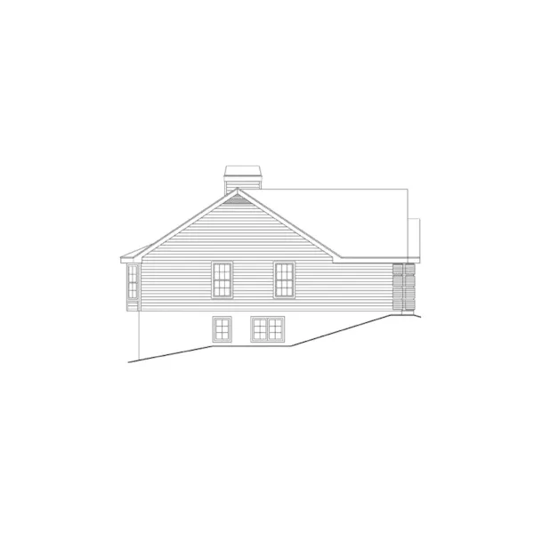 Cape Cod & New England House Plan Left Elevation - Ashbriar Atrium Ranch House Plans | House Plans with Atrium in Center