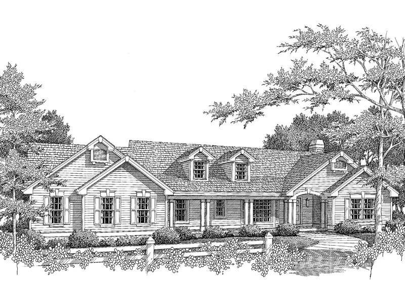 Ranch House Plan Front Image of House - Clayton Manor Ranch Home 007D-0078 - Search House Plans and More