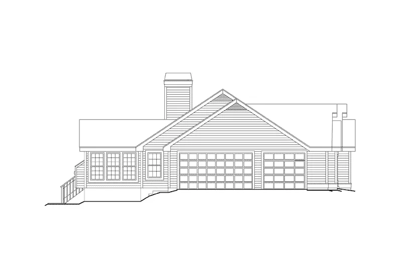 Ranch House Plan Left Elevation - Clayton Manor Ranch Home 007D-0078 - Search House Plans and More