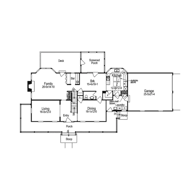 Country House Plan First Floor - Wilkescreek Country Home 007D-0079 - Shop House Plans and More