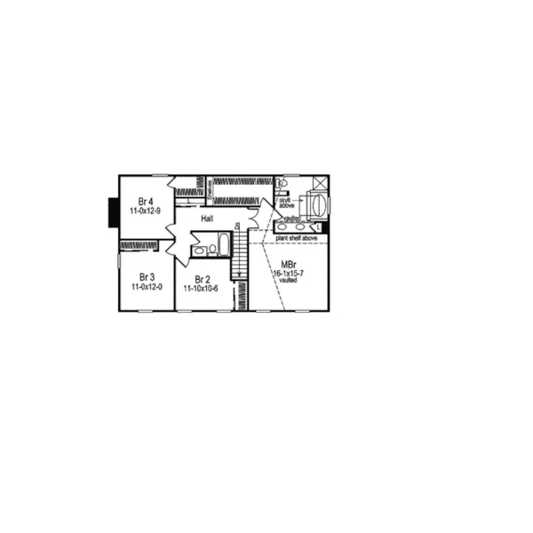 Country House Plan Second Floor - Wilkescreek Country Home 007D-0079 - Shop House Plans and More