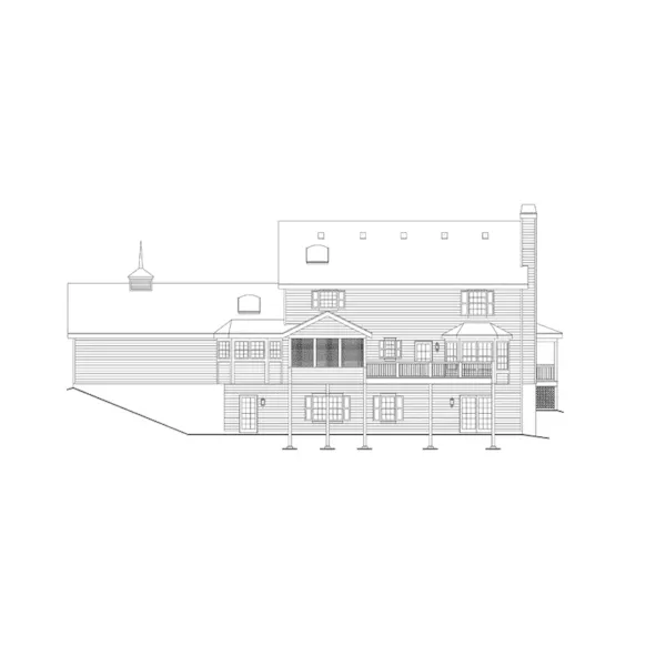 Country House Plan Rear Elevation - Wilkescreek Country Home 007D-0079 - Shop House Plans and More