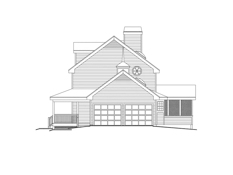 Farmhouse Plan Right Elevation - Wilkescreek Country Home 007D-0079 - Shop House Plans and More