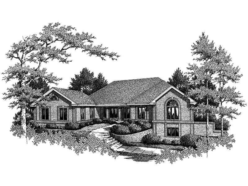 Ranch House Plan Front Image of House - Kasington Contemporary Home 007D-0080 - Search House Plans and More