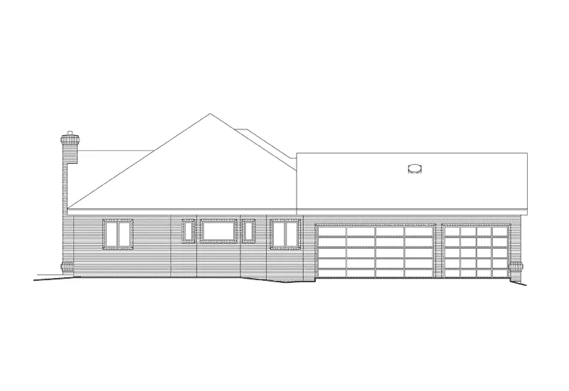 Ranch House Plan Left Elevation - Kasington Contemporary Home 007D-0080 - Search House Plans and More