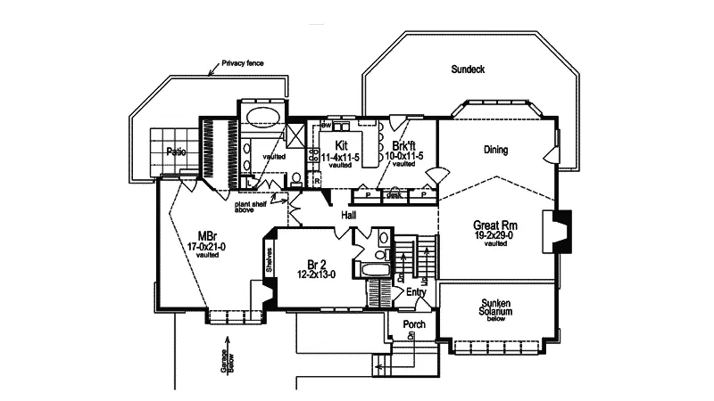 Contemporary House Plan First Floor - Kriegeridge Split-Level Home 007D-0083 - Search House Plans and More